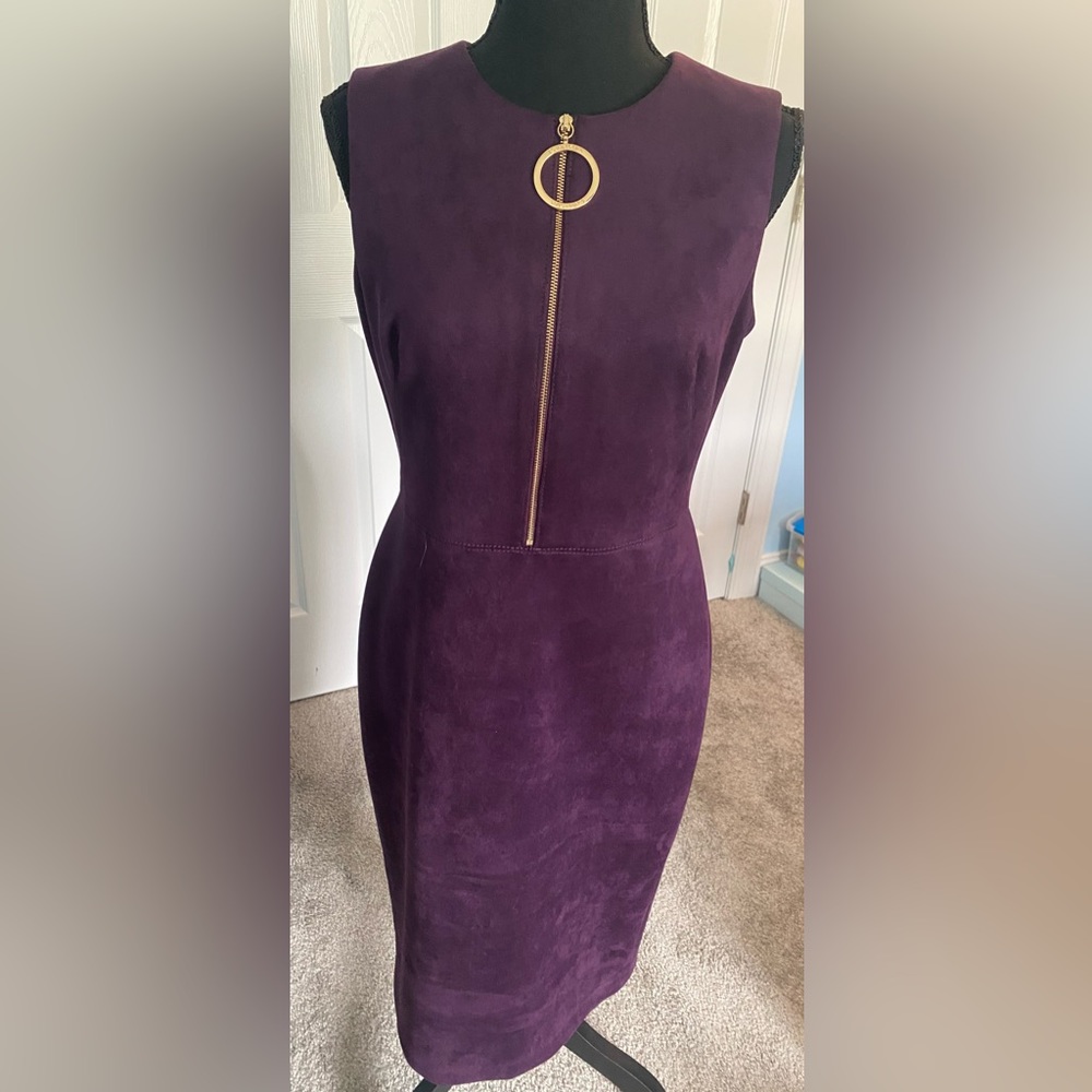Calvin Klein Faux Suede Sheath Dress